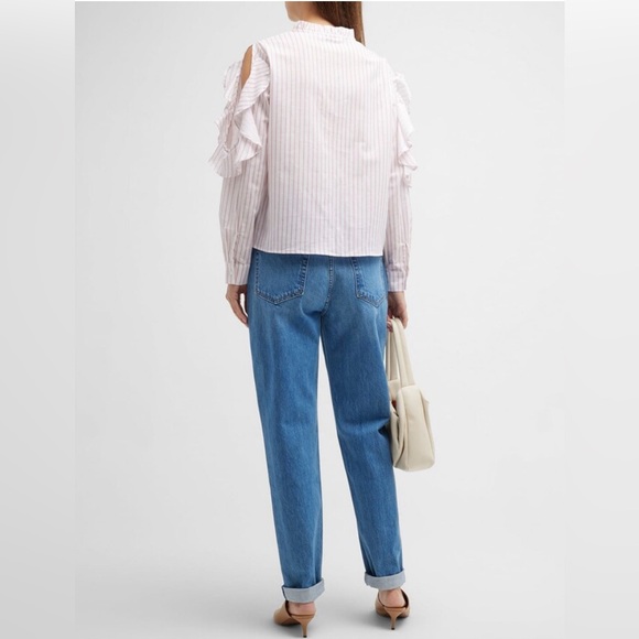 Harshman Indre Striped Cutout Blouse Large NWT - Picture 3 of 6